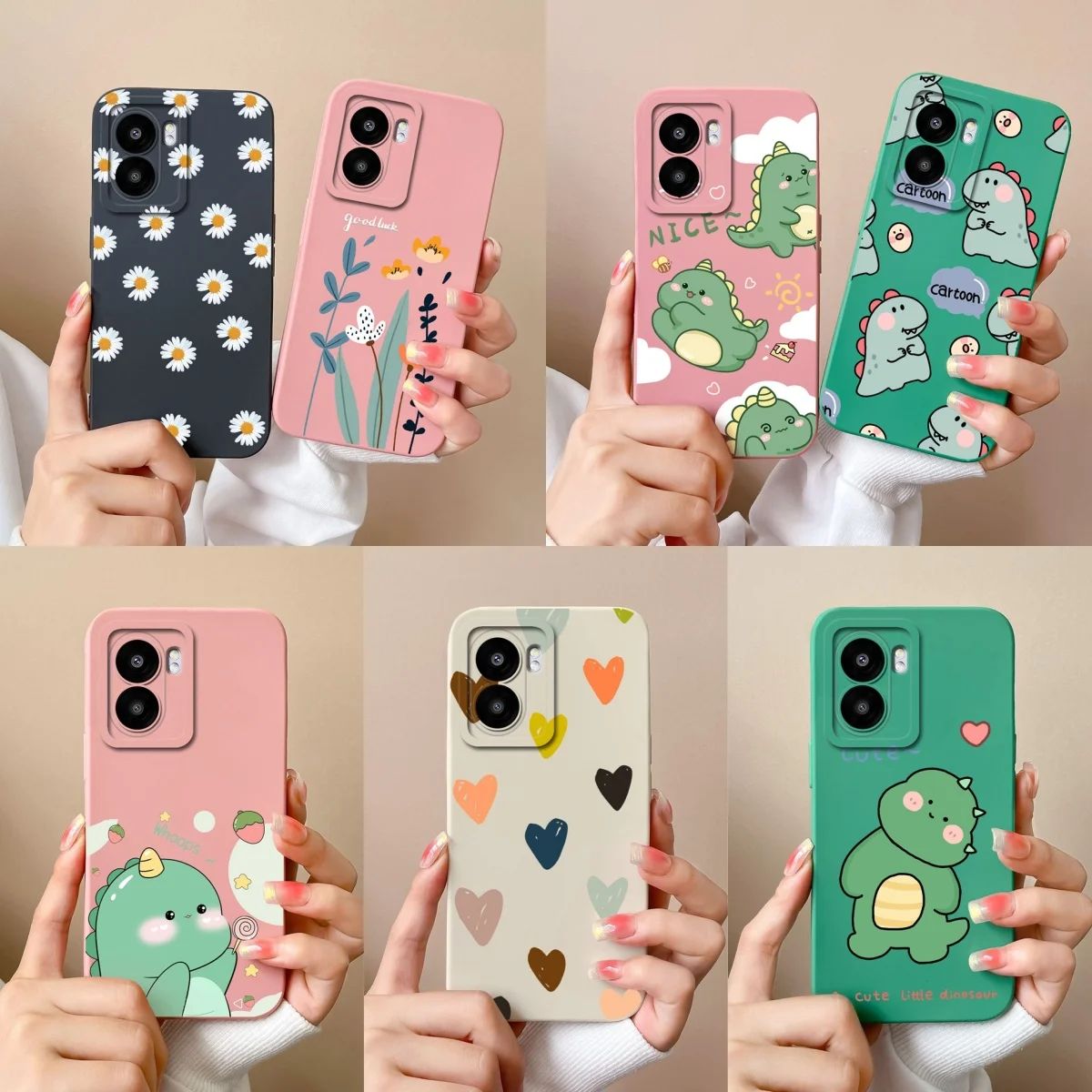 For Oppo A57 A57E A57S 4G 5G Case Lovely Dinosaur Liquid Silicone Soft TPU Phone Cover For OppoA 57 OppoA57 E A57S 4G 5G Fundas