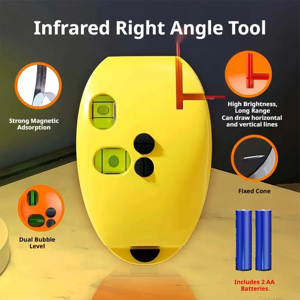 Vertikale Maus-Laserwaage Infrarot Horizontale Linie Rechtwinklige Libelle Nivellierung 20M Langstrecken 2-Linien-Laserwaage ﻿ – Detail 8