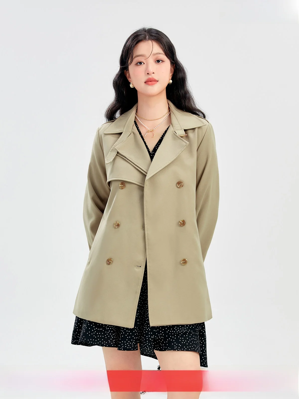 

Женское пальто больших размеров GW с большим воротником, из полиэстера высшего качества, с длинными рукавами, для осеннего сезона