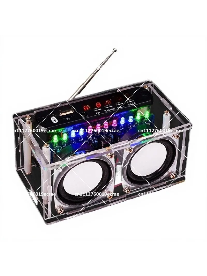 Bluetooth Amplifier Speaker Kit DIY Radio with Spectrum Display FM Electronic Soldering Practice Assembly Set