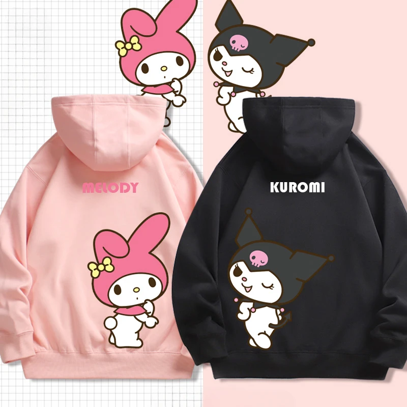 Sanrio periphery Cute Kuromi  Hoodies for Women Cartoon Sweatshirt for Womens and Mens in Spring and Autumn Couple\'s Clothing