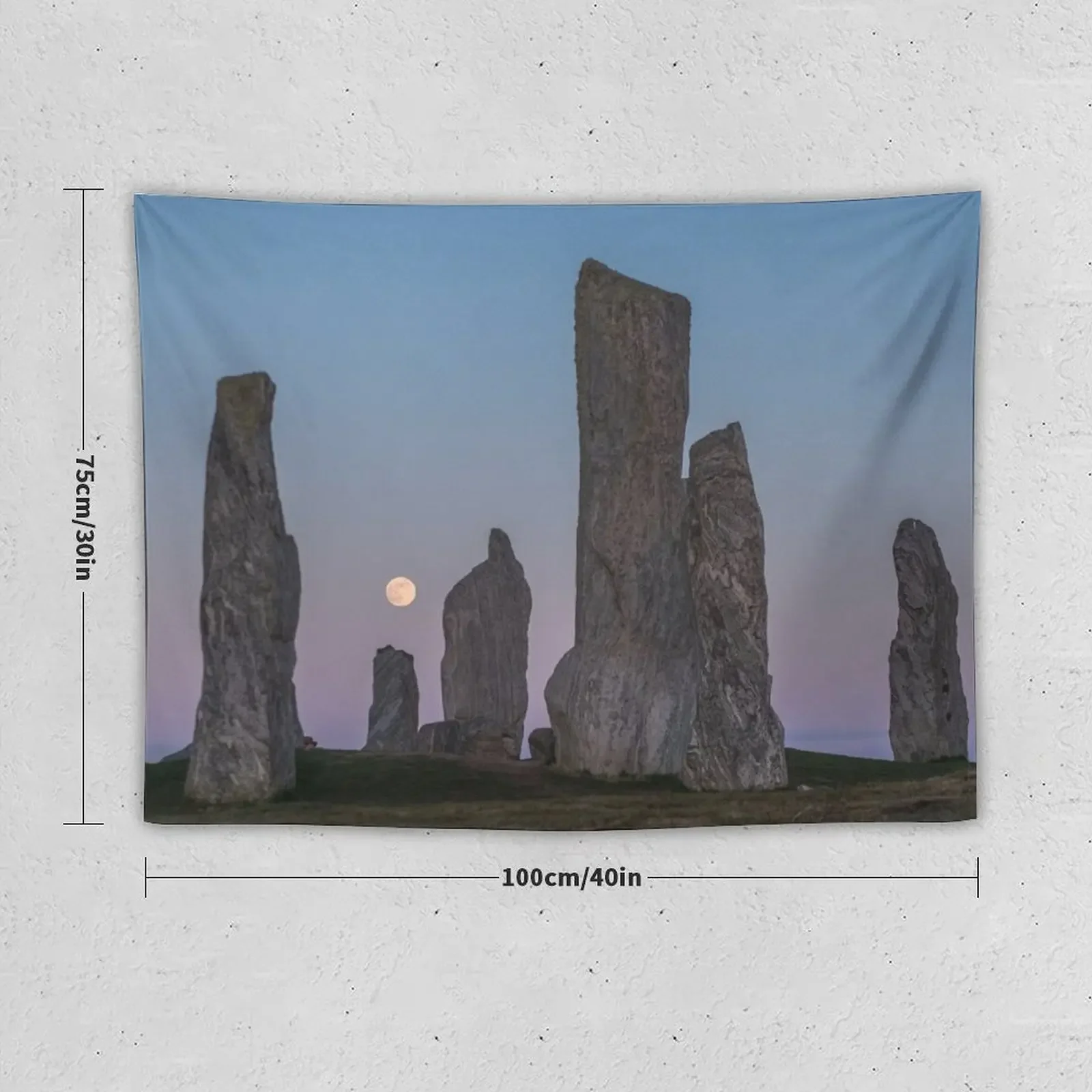 Callanish and full moon rising Tapestry Wall Decoration Home Supplies Tapestry