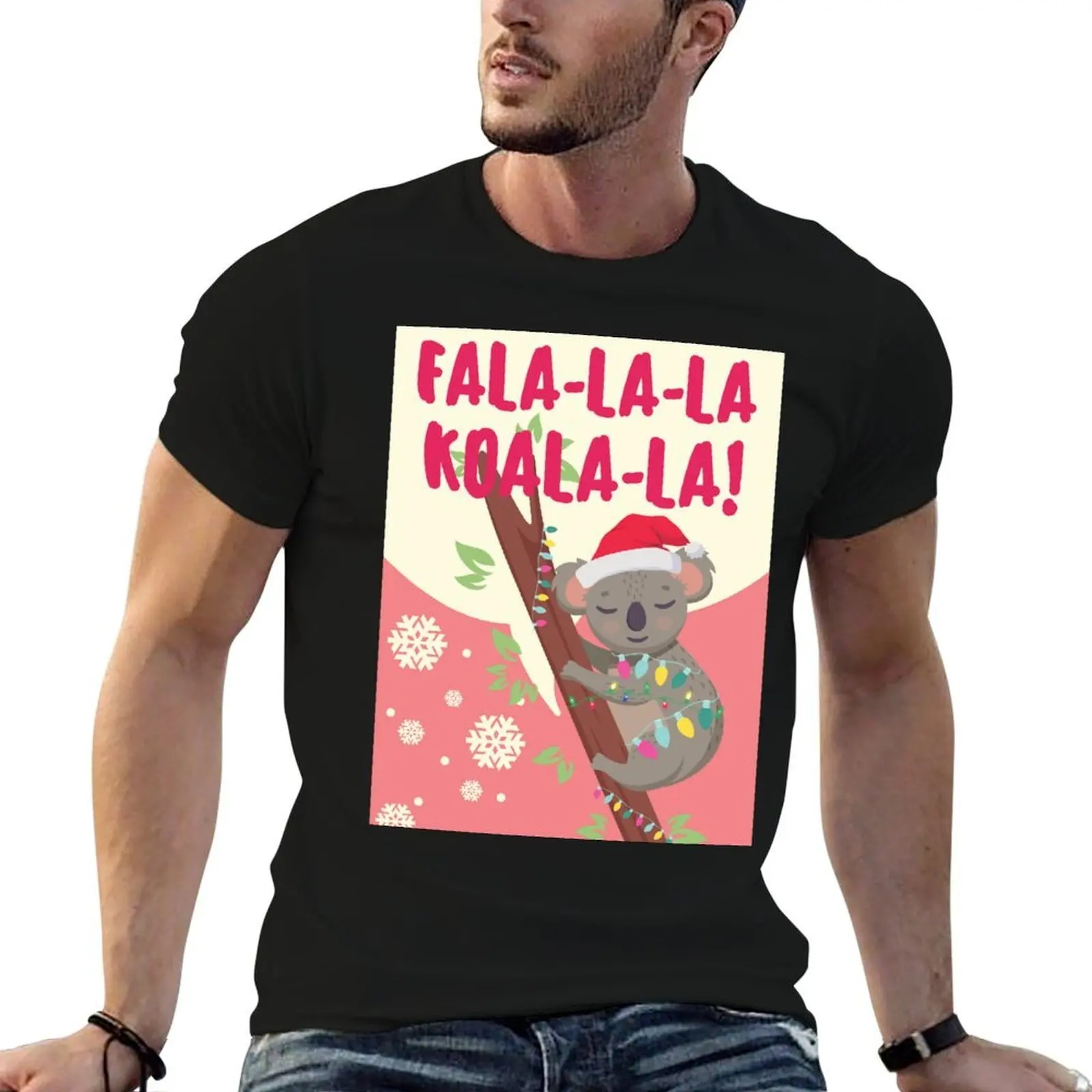 

falalala koala la / christmas koala greeting T-Shirt funny t shirts cotton cotton t shirt man T-Shirt