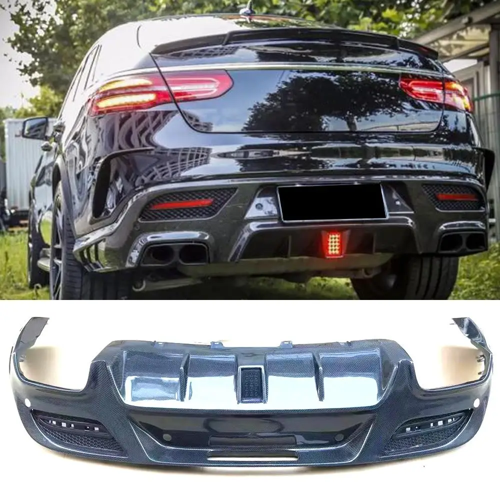 Rear Bumper Lip Diffuser for Mercedes-Benz GLE Class C292 GLE63 AMG 2015 -2018 Carbon Fiber Rear Diffuser Bumper Guard Splitters