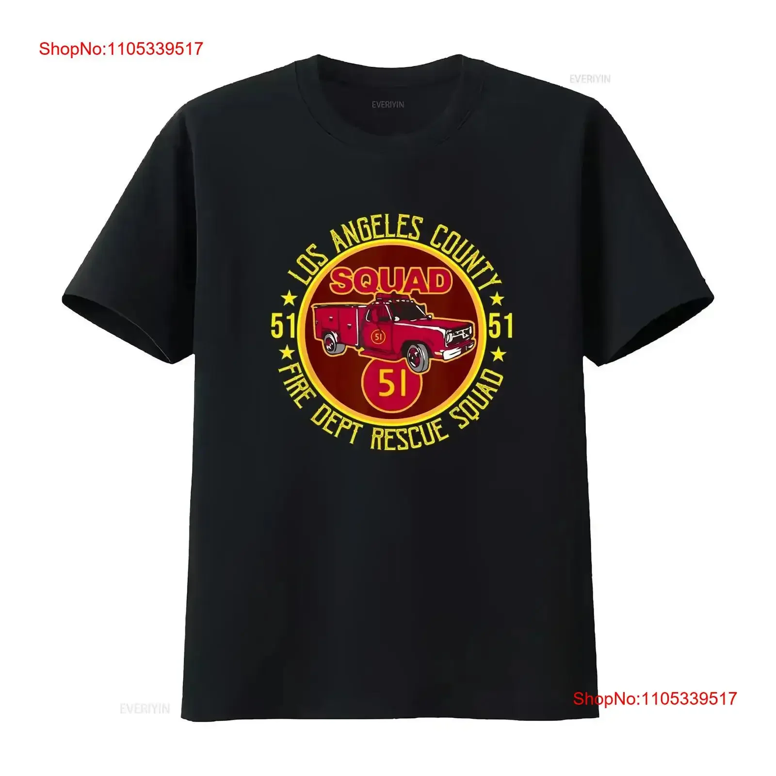 Truck Side 51 Emergency Squad Logo Essential T Shirt vintage Washed Comfortable Stretched Breathable Top For Everyday Wear