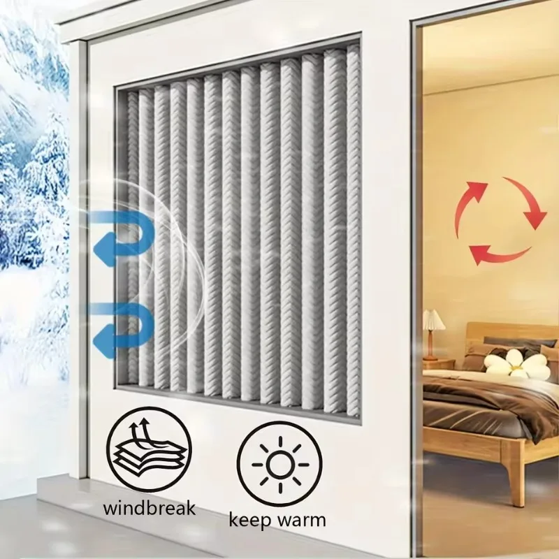 

Winter Thermal Blackout Curtains Thickened Windproof Voise Reduction for Living Room Bedroom Cold Weather Energy Saving Drapes