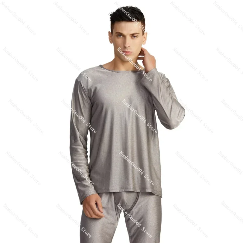 Applicable to Men's Silver Fiber Electromagnetic Radiation Protection  Set Long Sleeve Radiation Protection Underwear