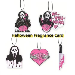 Car Aromatherapy Tablets Creative Ghost Heart Pattern Hanging Fragrance Card Air Freshener Halloween Home Car Pendant Decoration