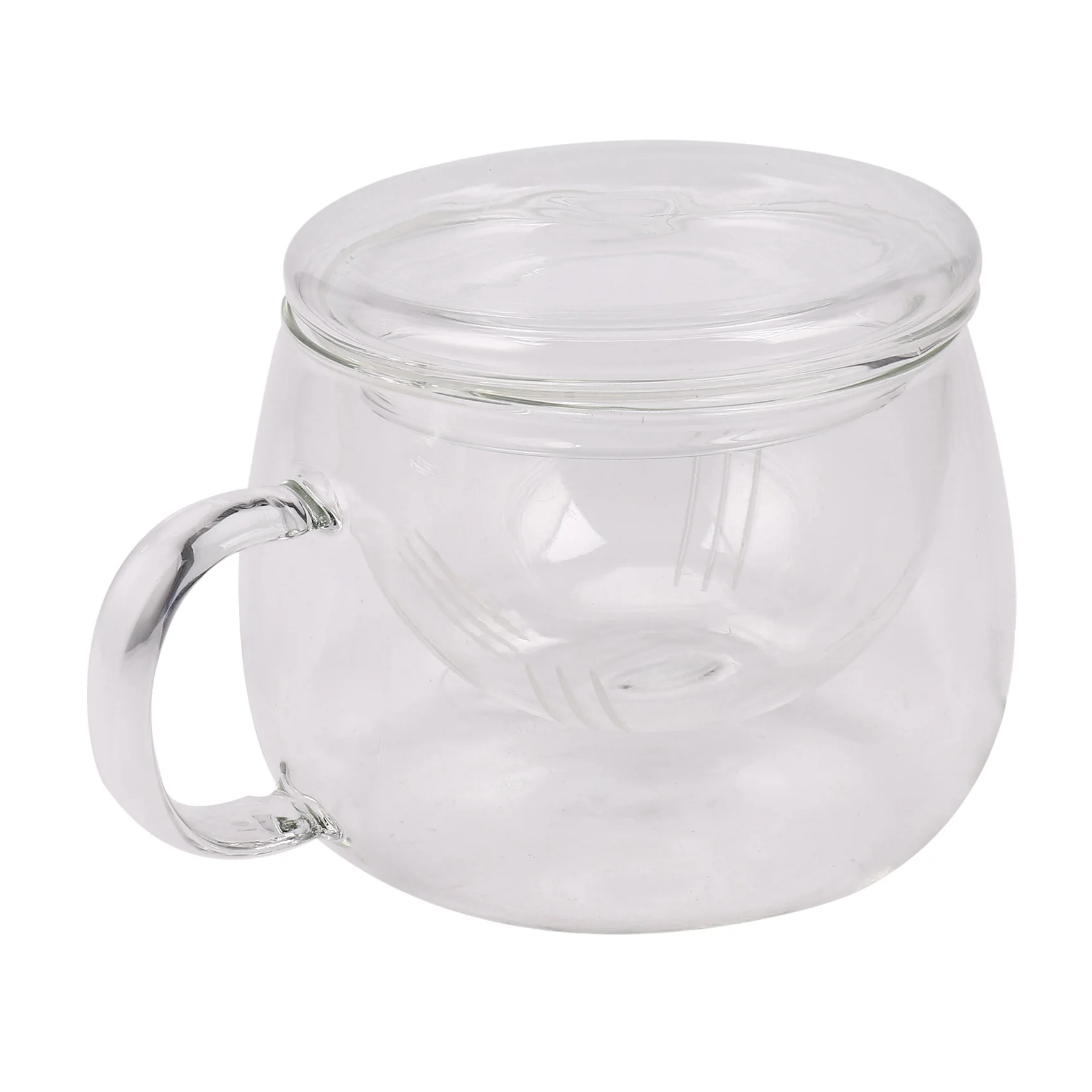 ABRU-2X 3 In 1 Set Clear Heat Resistant Tea Coffee Cup With Tea Infuser Filter Lid Use For Home Office