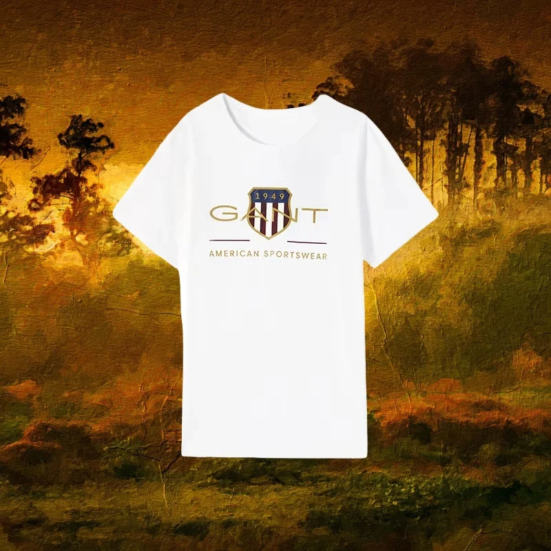 

Summer Fashion Short Sleeve Men and Women Couples Simple Cool Sa Pure Cotton 1949 Print Loose Matching T-shirt Movement Popular