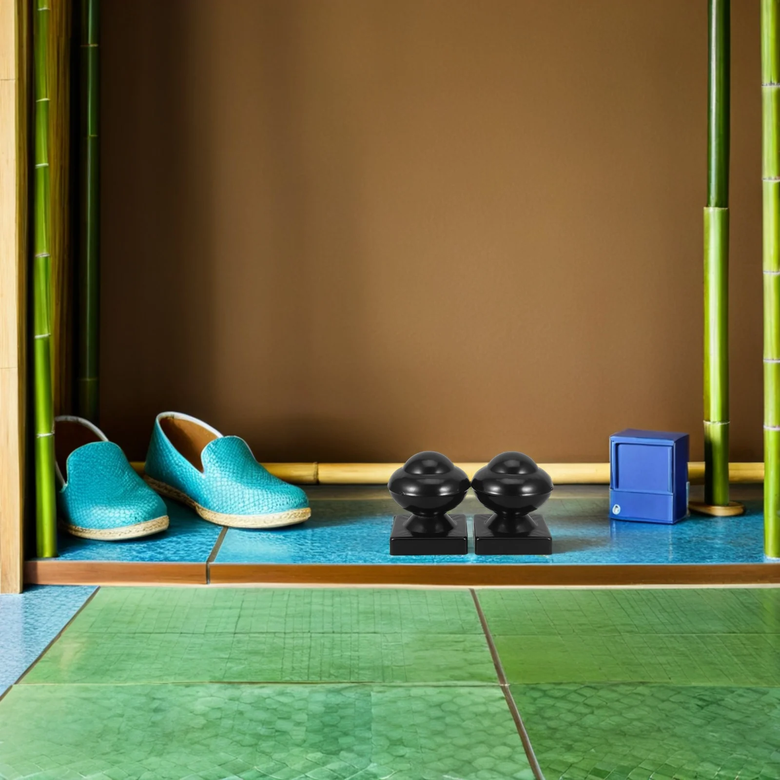 2 قطعة قبعات عمود الحديد للخدمة الشاقة مانعة لتسرب الماء سطح السفينة القبعات العالية تركيبات البوابة الزخرفية حديقة سياج الملحقات-عمدة السياج #1