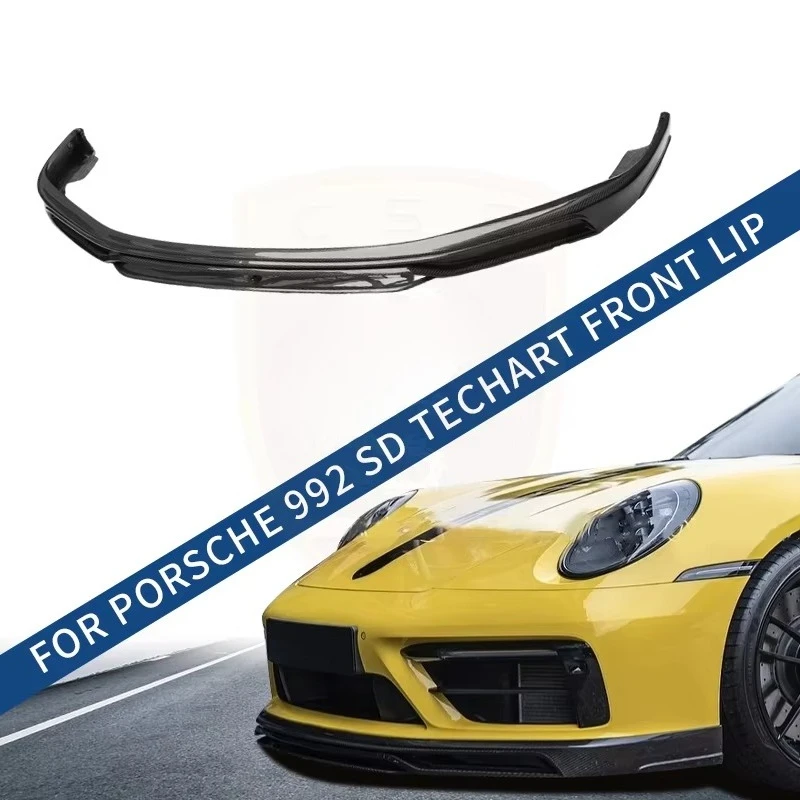 Auto Tuning Te-Chart Front Lip for 911 992 Carrera S 4S Dry Carbon Fiber Car Front Splitter Spoiler