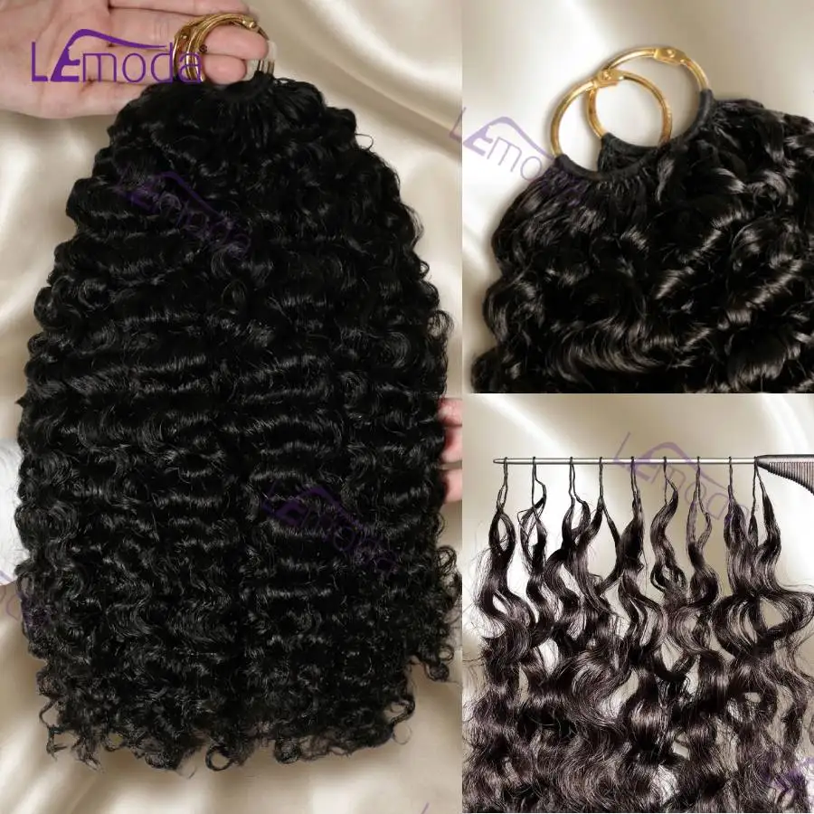 

Наращивание волос Lemoda Burmese Curly Feather Crochet: предварительно разделенные пряди для плетения, 15A, натуральные волосы, легкие, многоразовые.