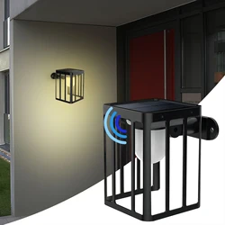 Solar Wall Lights Outdoor Motion Sensor Wireless Solar 3 Lighting Mode Waterproof Exterior Front Porch Patio Fence Security Lamp