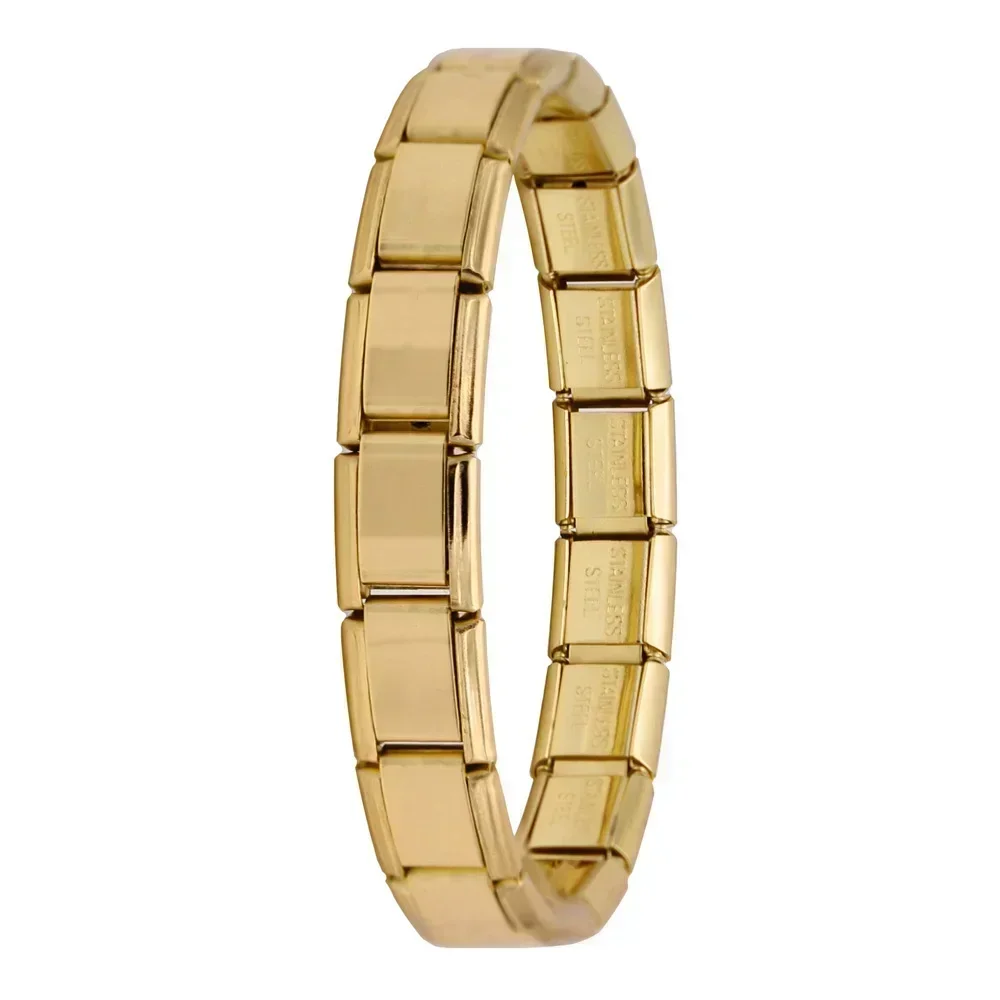 Hapiship Neue frauen Schmuck 9mm Breite Itanlian Elastische Charm Armband Mode Edelstahl Armreif ST-