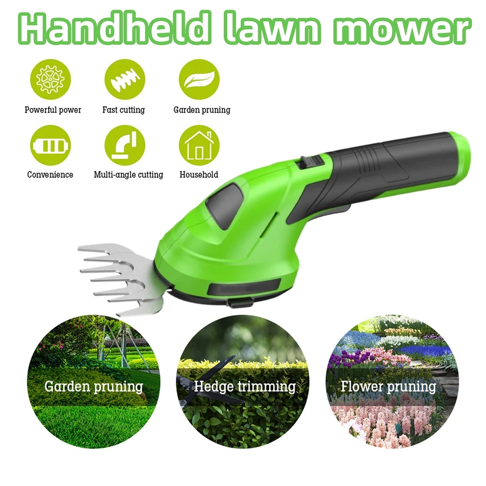 HIPPCRON 2 in 1 Portable Hedge Trimmer Cordless Handheld Mower Home Garden Rechargeable Mower An Gift for Husband and Father