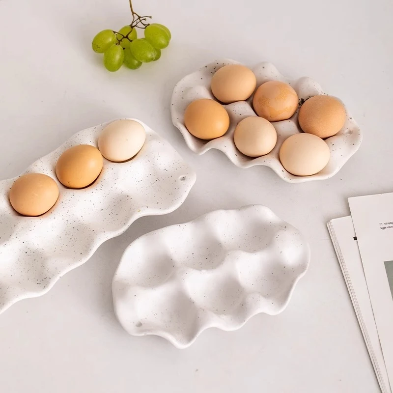 insSimple ceramic egg holder storage box for the kitchen, dedicated for home refrigerators, for preservation and organization