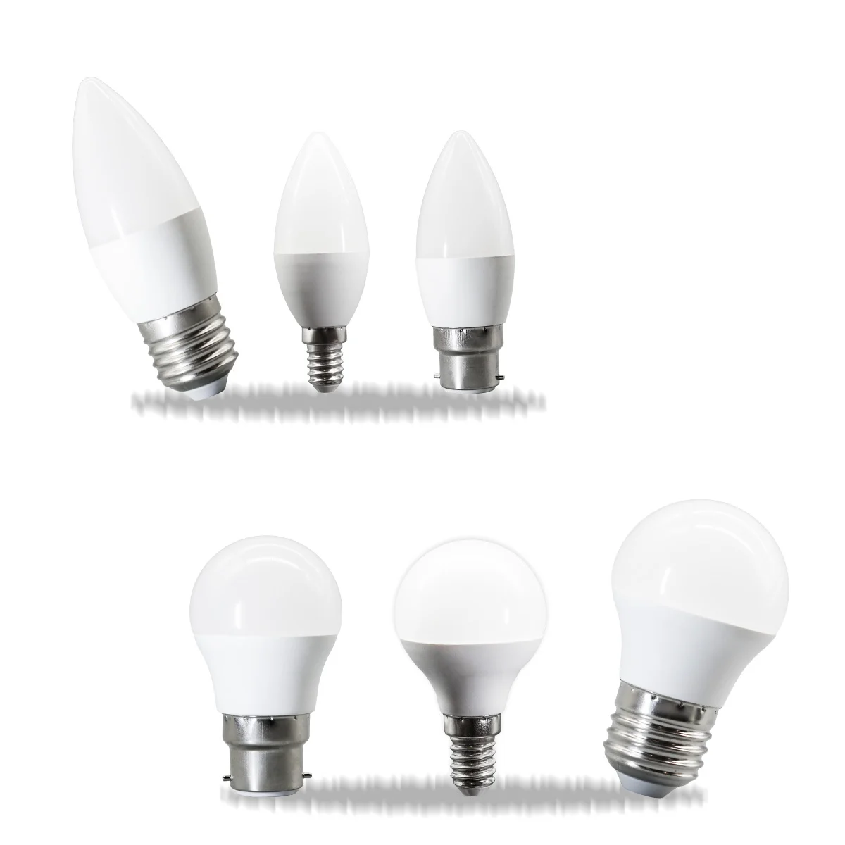 4PCS/lot  E14 E27 B22 Energy Saving LED Candle Bulb Lamps  Lamp Ra80+ Warm Cool Lighting for Home Livingroom Foyer Lampe Led