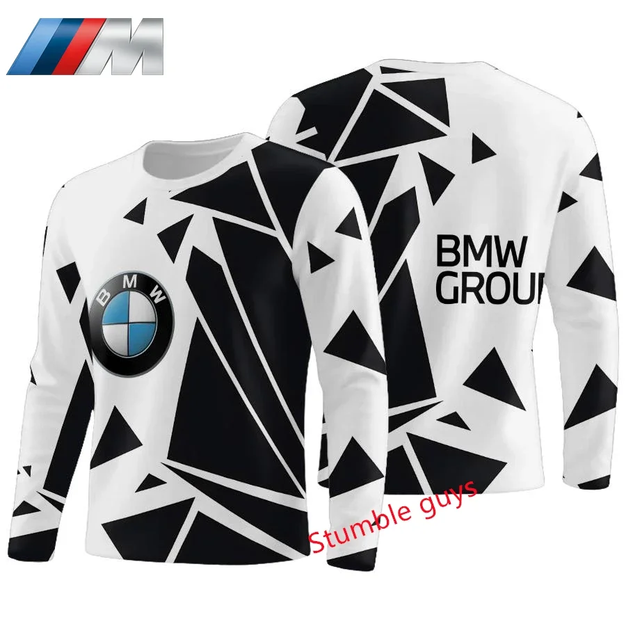 

Men's BMW Long-Sleeve T-Shirt Fashion Casual Tee Breathable Soft Outdoor Wear Stylish Print Light Active Wear​