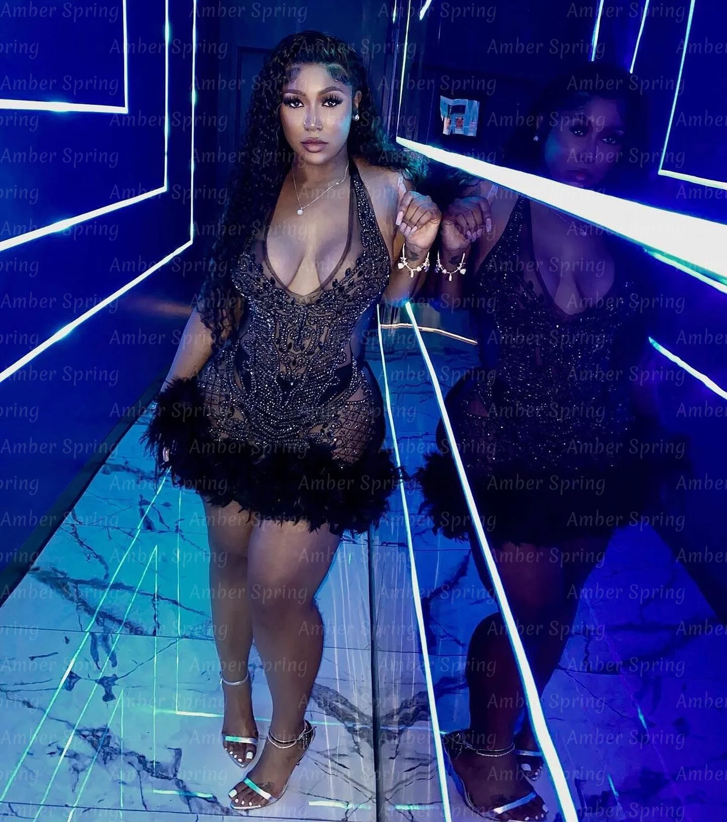 

2026 Glitter Black Diamonds Prom Dress For Black Girls Graduation Dress Bead Crystal Birthday Party Cocktail Senior Customized