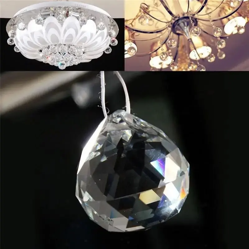 10Pcs Clear 20mm Acrylic Chandelier Hanging Pendant Ball Prism Drop