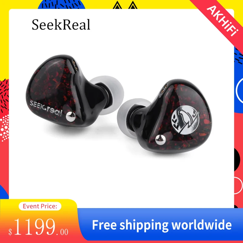 SeekReal Proser 2 EST+4 BA+1 DD Hybrid Drivers HiFi In-Ear Earphones with 0.78 2pin Detachable Pure Silver Cable Audiophiles