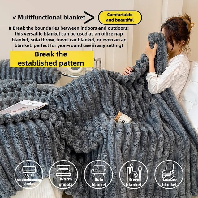 Thickened Wide Striped Flannel Multifunctional Blanket Autumn, Can Be Used As Bed Sheet Winter Blanket, Sofa Blanket,nap Blanket 4 Thickened Wide Striped Flannel Multifunctional Blanket Autumn, Can Be Used As Bed Sheet Winter Blanket, Sofa Blanket,nap Blanket 4
