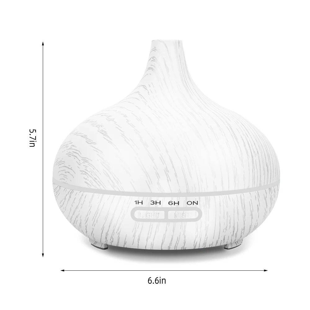 

550ml Wood Essential Oil Diffuser Ultrasonic Humidifier with Remote & 6 Oils, Auto Shut Off