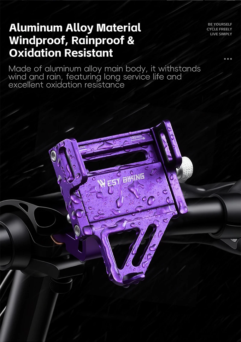 WEST BIKING Faltbare Fahrrad-Handyhalterung aus Aluminiumlegierung, 360° drehbar, Anti-Vibrations-Lenkerhalterung für Brompton Fahrradzubehör – Detail 6