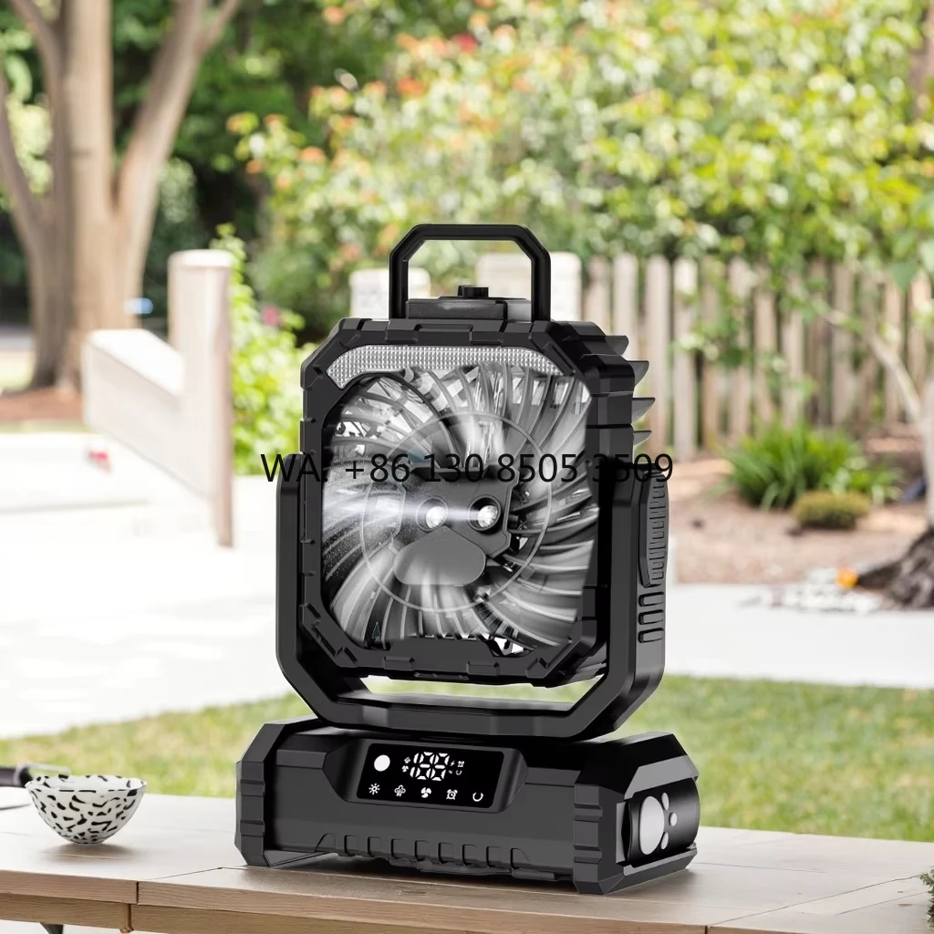 

Портативный вентилятор 20000 мАч с пятью скоростями, зарядкой Type-C, функцией распыления, электрический вентилятор для улицы, настольный USB-вентилятор с LED-подсветкой