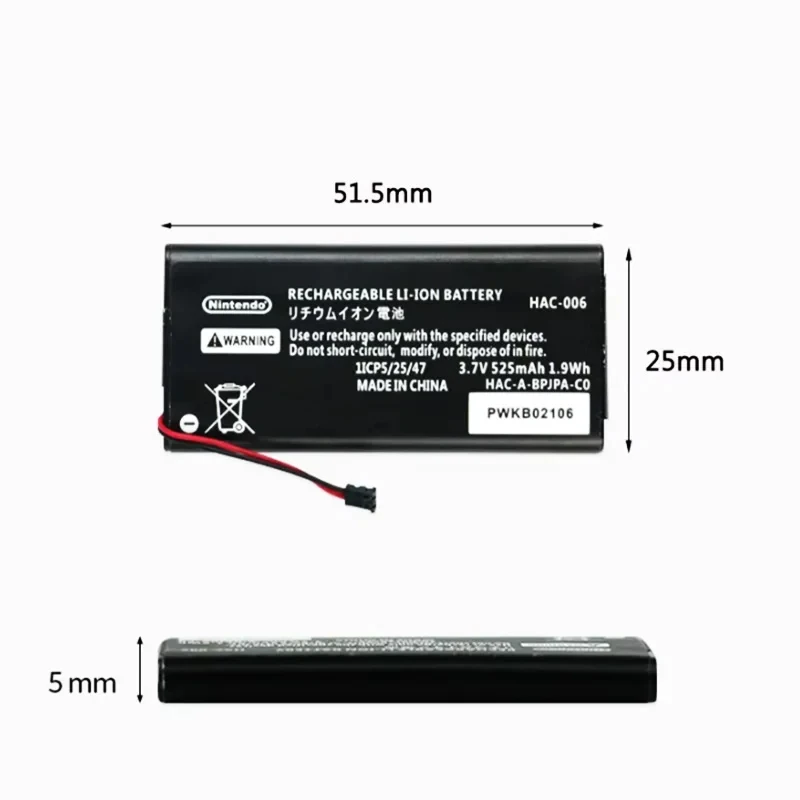 10pcs HAC006 525mAh NEW Battery for Nintendo Switch HAC 006 HAC-015 HAC-016 HAC-A-JCL-C0 HAC-A-JCR-C0 Switch NS Joy-Con