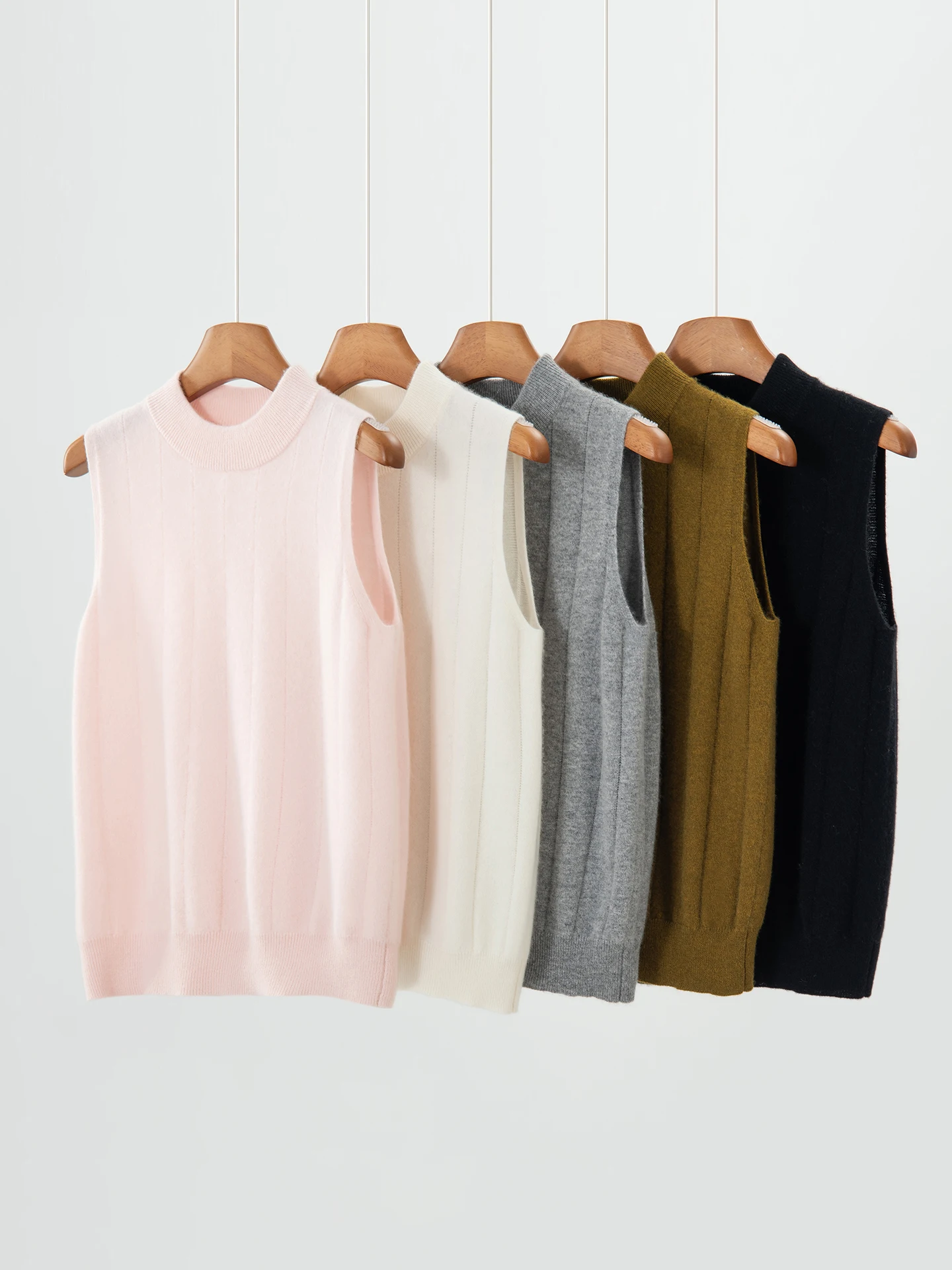 Light Luxury Women Pure 100% Cashmere Sweater Vest Autumn Winter Female Knitwear Warm Pullover Elegant Clothes Top Lady Tank Top