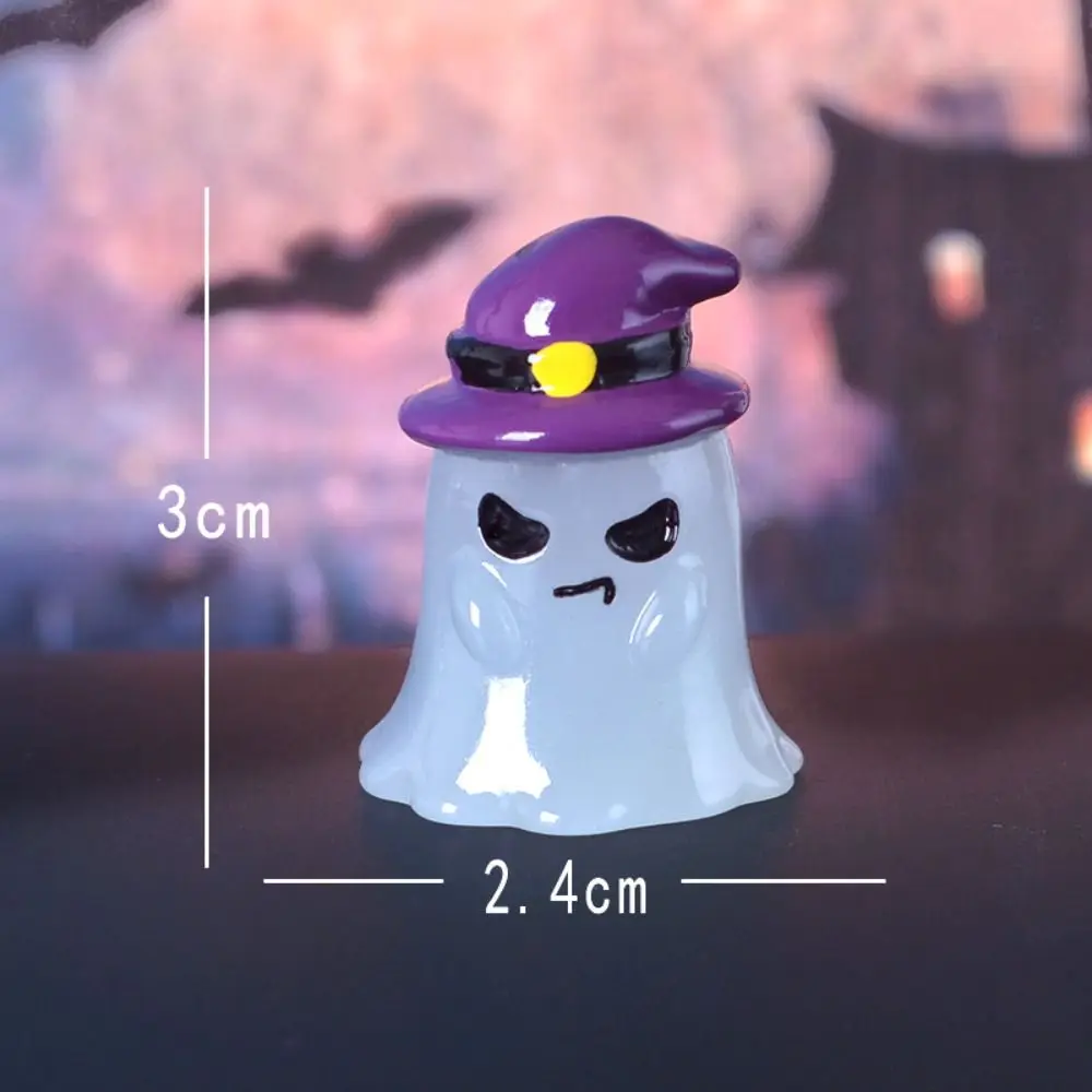 Cartoon Halloween Luminous Ghost Figurines Pumpkin Owl DIY Noctilucent Ghost Ornaments Resin Crafts Mini