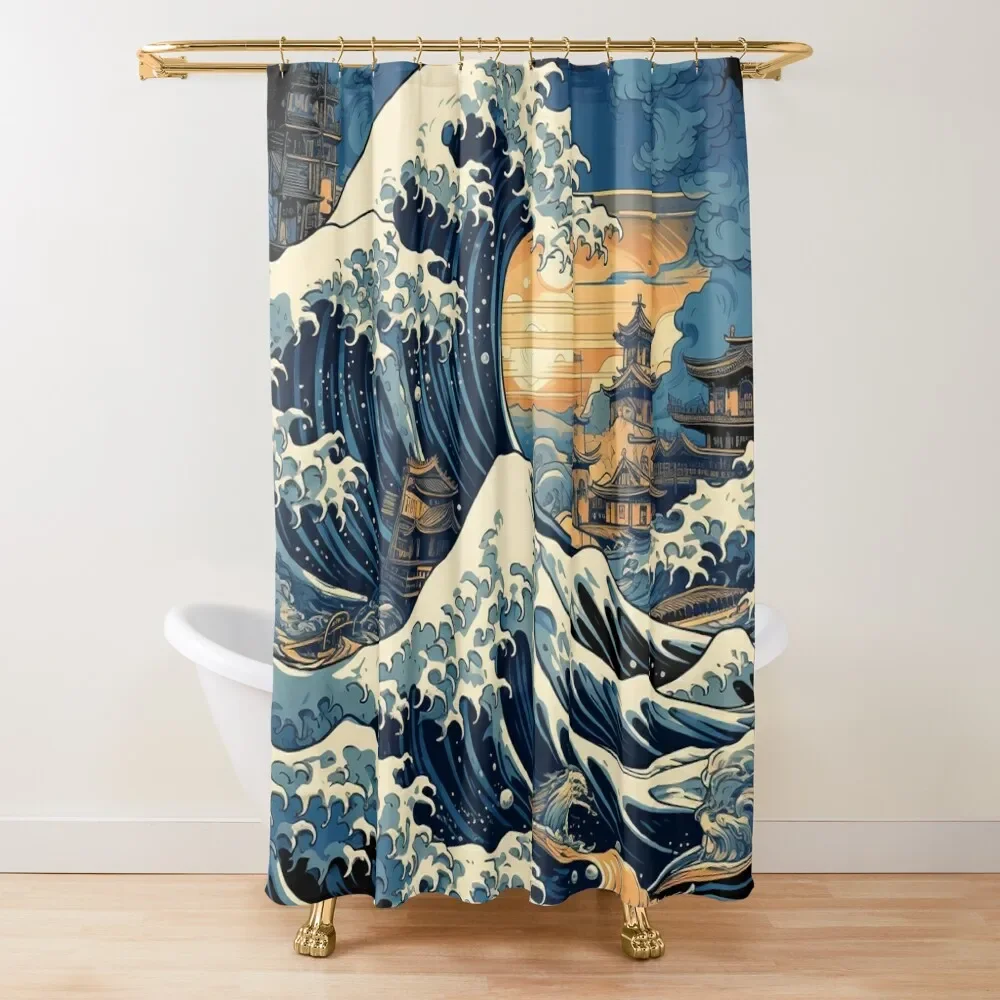 

The Great Wave off Kanagawa Shower Curtain Window For Bathroom Bathroom Accessory Transparent Bathroom Shower Curtain