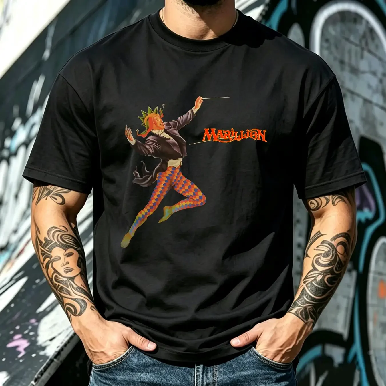 washed T Shirt Marillion Freaks unisex S 4XL rock band TE6752 long sleeves vintage Washed Breathable Top For Everyday Wear