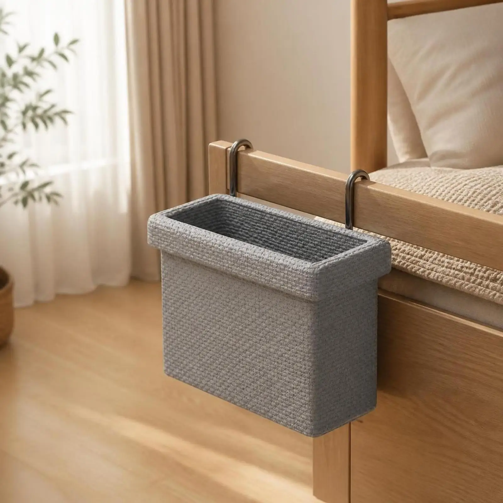 Narrow Hanging Laundry Storage Basket for Under Shelf Rail Organization and Small Item Sorting