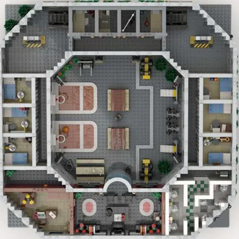 Stad Street View Model Moc Bouwstenen Maximale Beveiliging Gevangenis Technologie Modulaire Blokken Cadeau Kerst Speelgoed DIY Set Montage