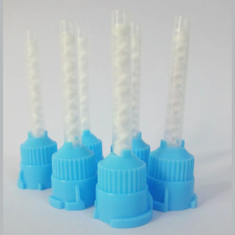 50 Stück Dental-Abdruck-Mischspitzen, Silikonkautschuk-Pistole, Förderung, Mischkopf, Gelb, 1:1, Einweg-Verbrauchsmaterialien für Dentallabore – Detail 6