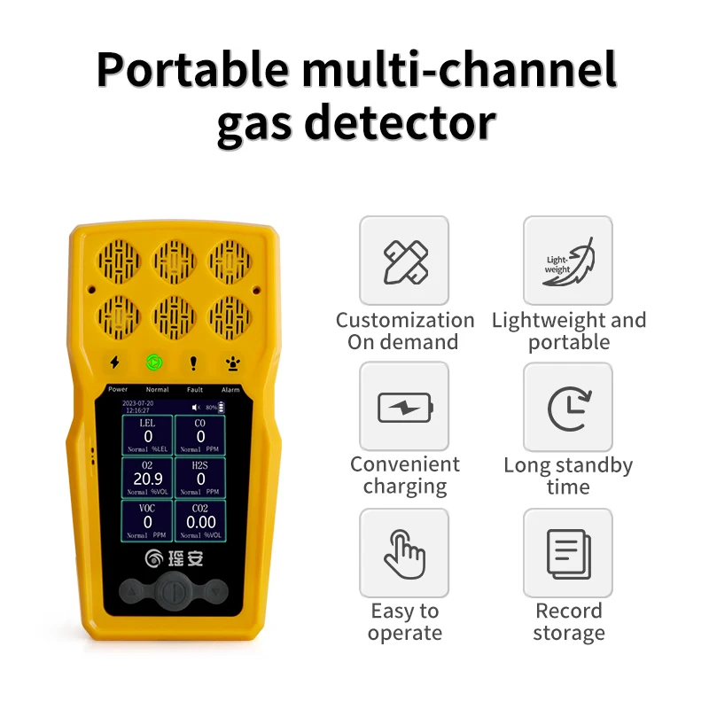 Portable CO Gas Detector Electrochemical Sensor High Precision 1000ppm Range