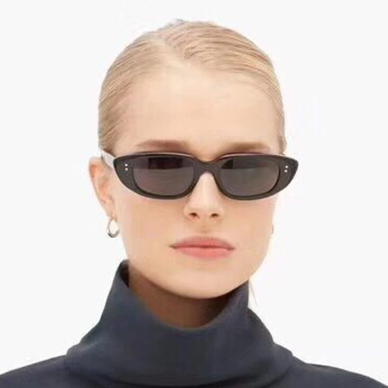 

New Rice Nail Sunglasses For Women With High-end Uv Anti-personal Narrow Frame Cat Eye Sunglasses Z3355