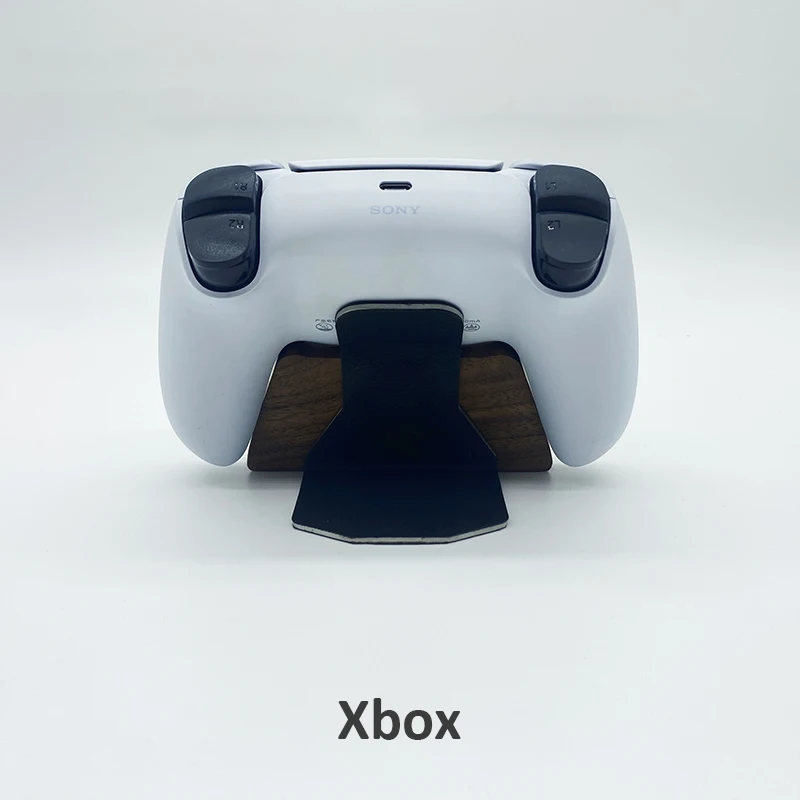 Solid Walnut Wood Stand For Game Controllers XBOX PS5 SWITCH PRO With Aluminum Alloy & Leather Coating