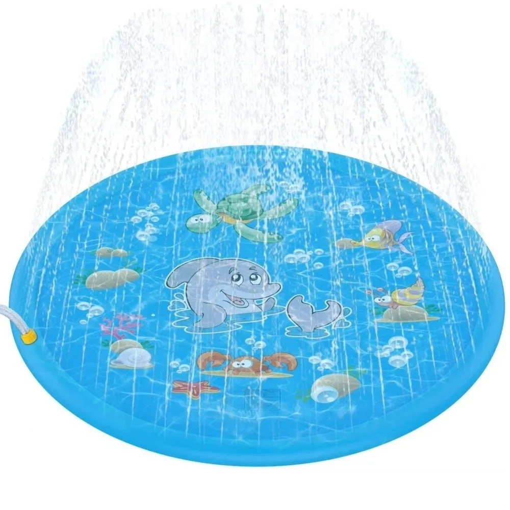 New PVC Inflatable Pool Dolphin 170cm Inflatable Water Sprinkler Pad Lawn Swimming Pool Outdoor