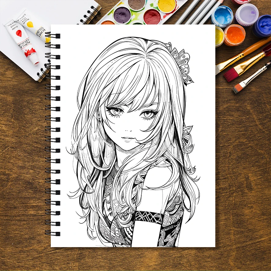 Cool Lady Adult Coloring Book - 8.3x 11.2 Inch 32 Page Coloring Book - Helps Reduce Stress and Ease Emotions