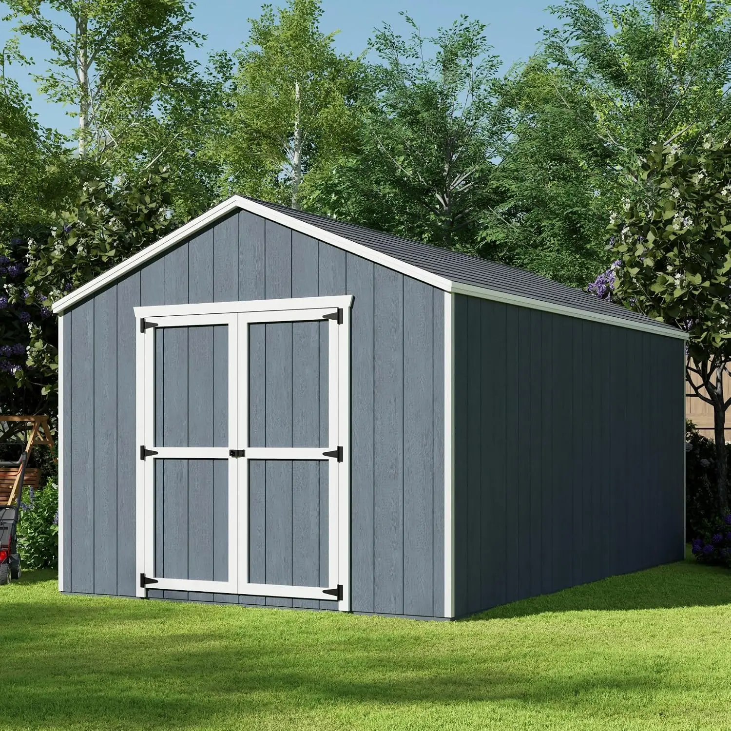 10x16 Value Gable Wood Storage Shed with Floor, Outdoor DIY Precut Kit, Customized