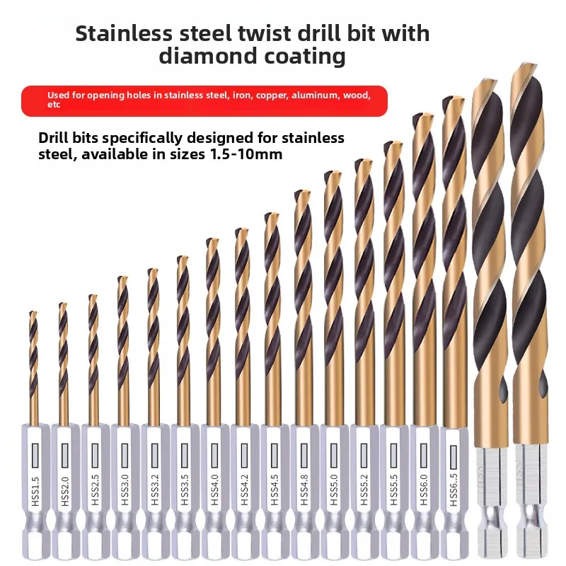 

Hex Shank Twist Drill Bit Set for Stainless Steel High Hardness Drilling Alloy Bits for Steel and Metalworking Projects
