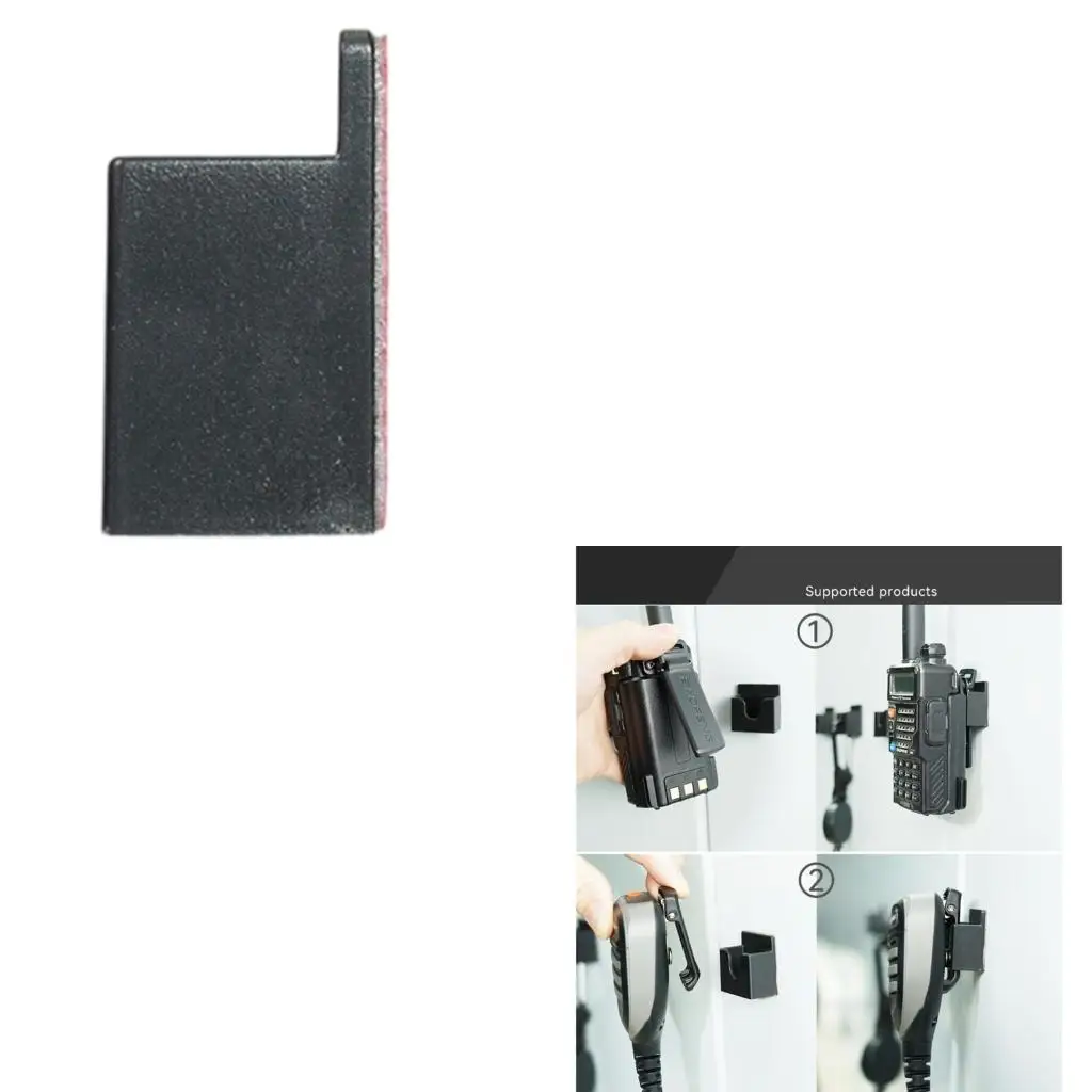 

Walkies Talkies Holder 3 In 1 Clip Wall Mount ABS Clip Adhesive Back Rack Back Easy Installs Walkies Talkies Hold Device Stand