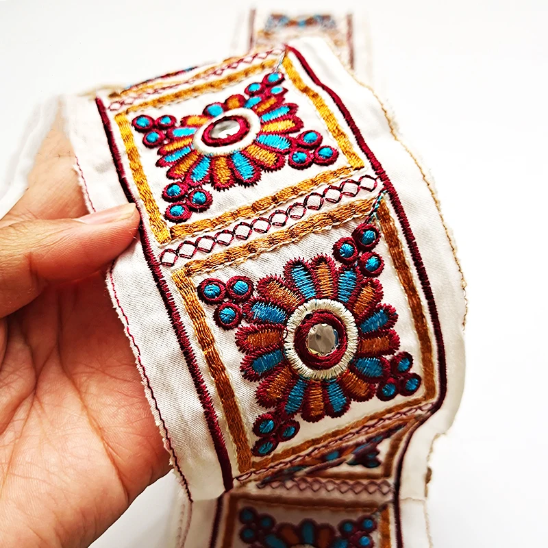 8CM Width Ethnic Style Embroidery Ribbon Lace Diy Clothing Home Textile Curtain Decoration Accessories