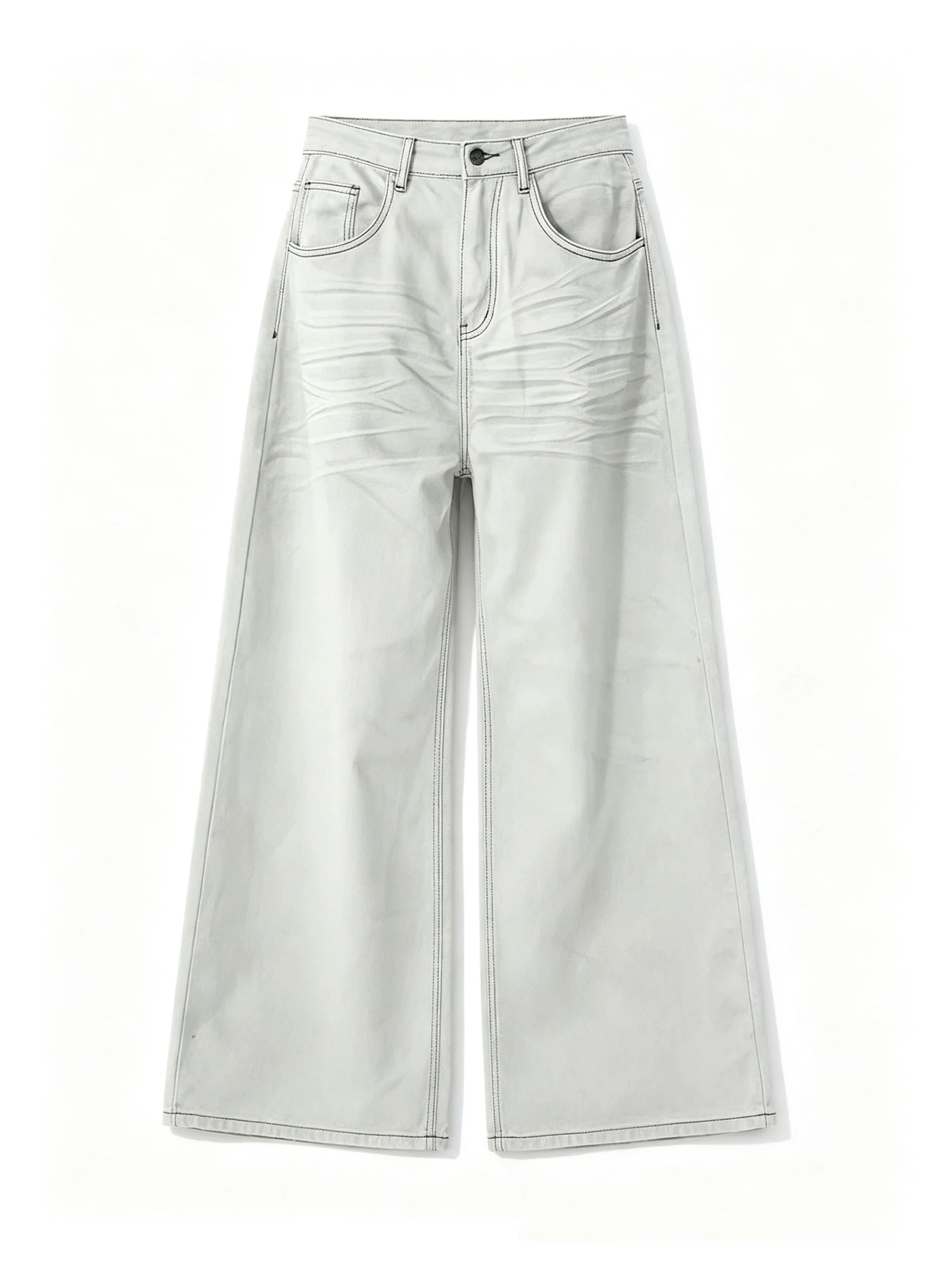 

Women's Grey Y2k Gyaru Jeans Vintage Hiphop Grunge Punk Oversize Jeans Pants Boyfriend style Baggy Straight Wide Leg Denim Pants