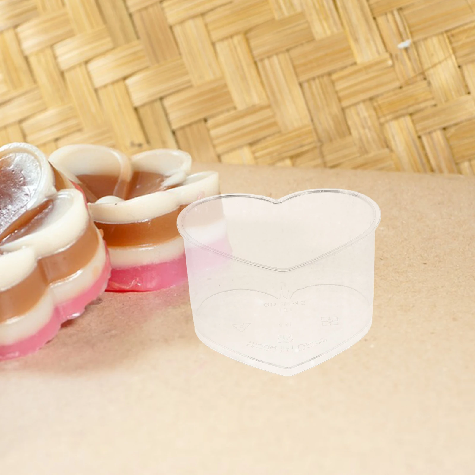 

10 Pcs Heart Shaped Mousse Cups Clear Dessert Storage Transparent Tiramisu Party Supplies Material Non Sliding Bottom