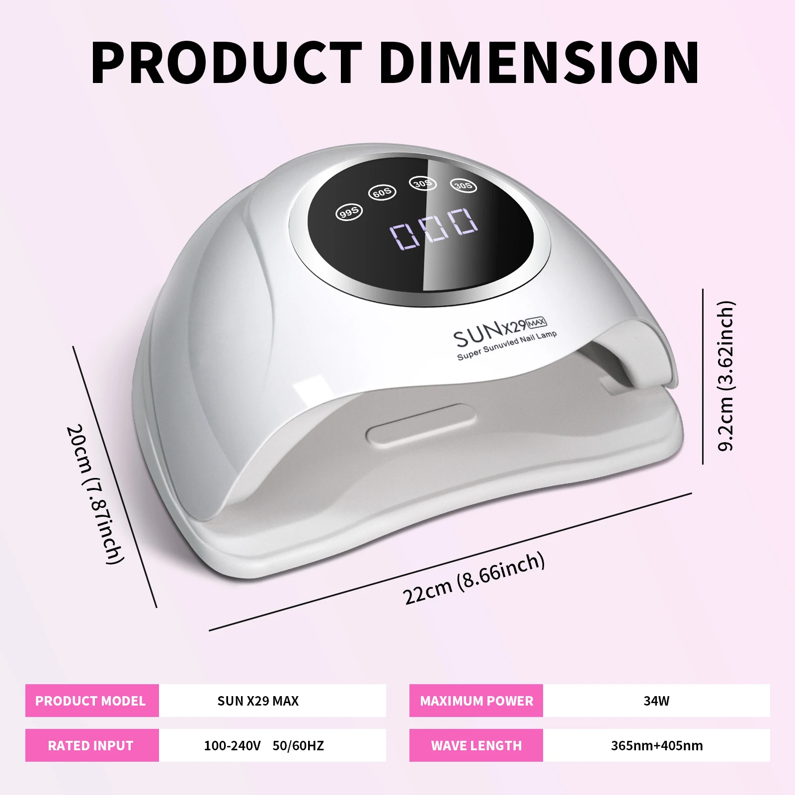 الأشعة فوق البنفسجية LED مسمار مجفف 90 قطعة الأشعة فوق البنفسجية مصباح الخرز مسمار مصباح مع الموقت الاستشعار التلقائي لجميع معدات الأظافر هلام البولندية المهنية #6